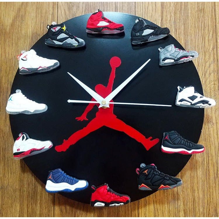 Slip Kickz  Accessories Black-A / 12 inch 12" Basketball Jordan 3D Magnetic Sneakers Clock
