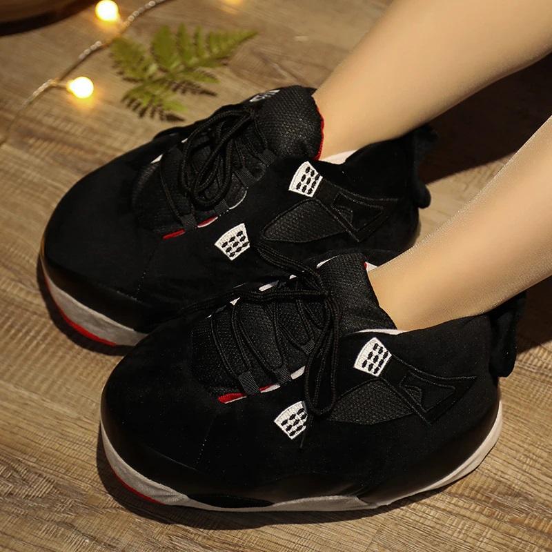 Slip Kickz  Slippers Black Air Jordan 4 Novelty Sneaker Slippers