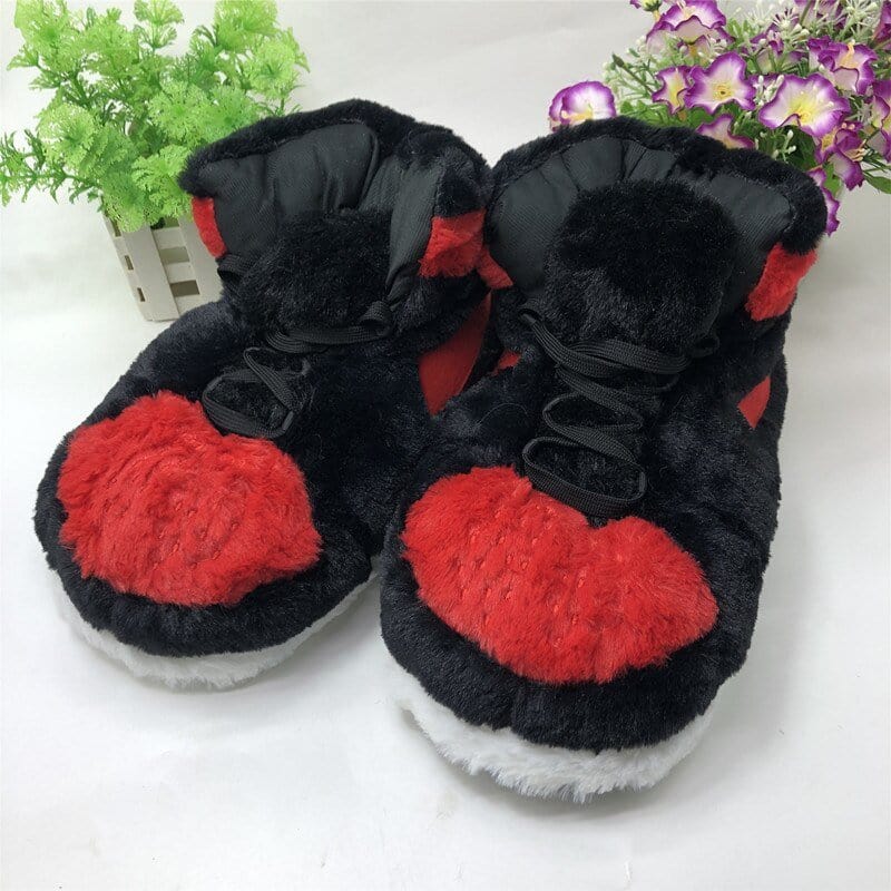 Slip Kickz  Slippers Black and Red / One Size Fits All Kids (UK 10 - 3.5) Kids Black and Red A1 Novelty Slippers