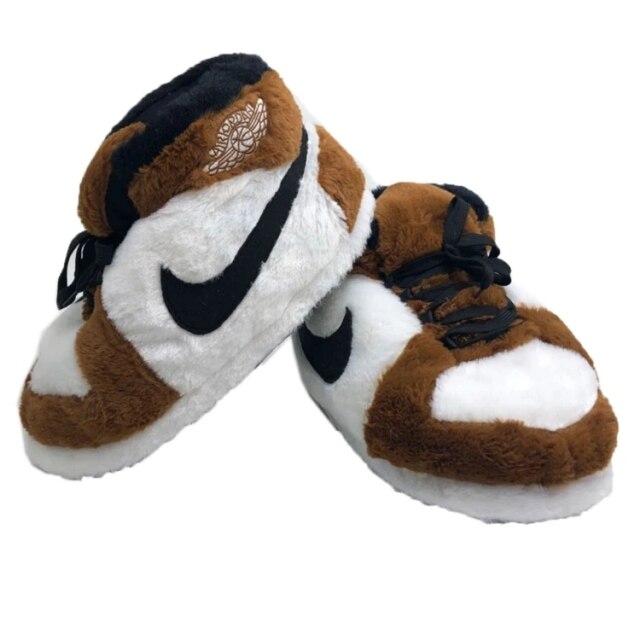 Slip Kickz  Slippers Extra Large (UK 11 - 13) / Brown Brown Inspired Jordan Novelty Sneaker Slippers