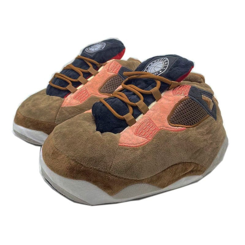 Slip Kickz  Slippers One Size Fits All ( UK 3 - 10.5 ) / As Shown Brown and Pink A4 Jordan Novelty Sneaker Slippers