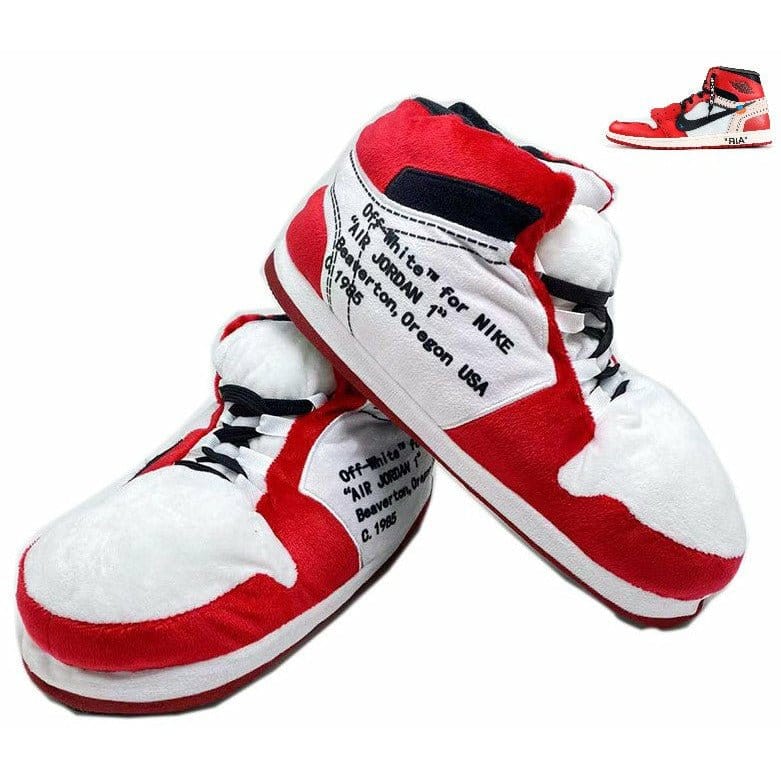 Slip Kickz  Slippers One Size Fits All ( UK 3 - 10.5 ) / As Shown Red Retro High Novelty Sneaker Slippers