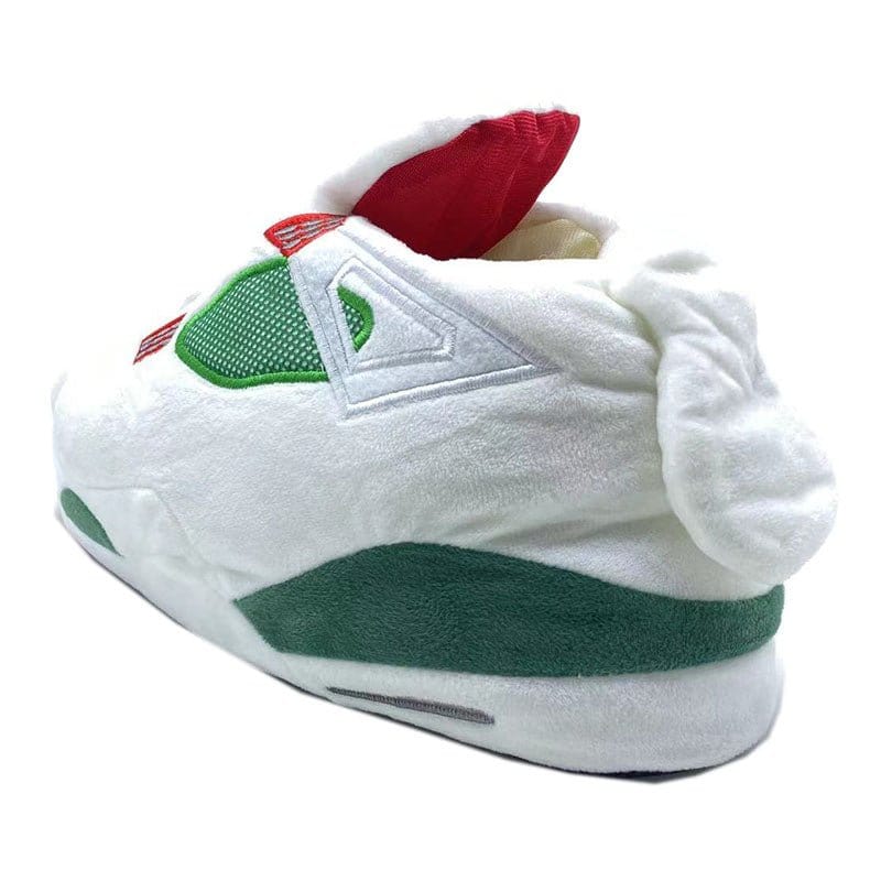 Slip Kickz  Slippers One Size Fits All ( UK 3 - 10.5 ) / As Shown White and Green A4  Novelty Sneaker Slippers