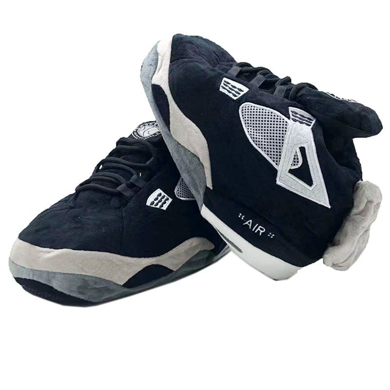 Slip Kickz  Slippers One Size Fits All ( UK 3 - 10.5 ) Black and Grey SE Jordan Novelty Sneaker Slippers