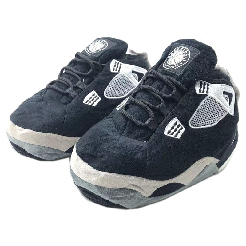 Slip Kickz  Slippers One Size Fits All ( UK 3 - 10.5 ) Black and Grey SE Jordan Novelty Sneaker Slippers