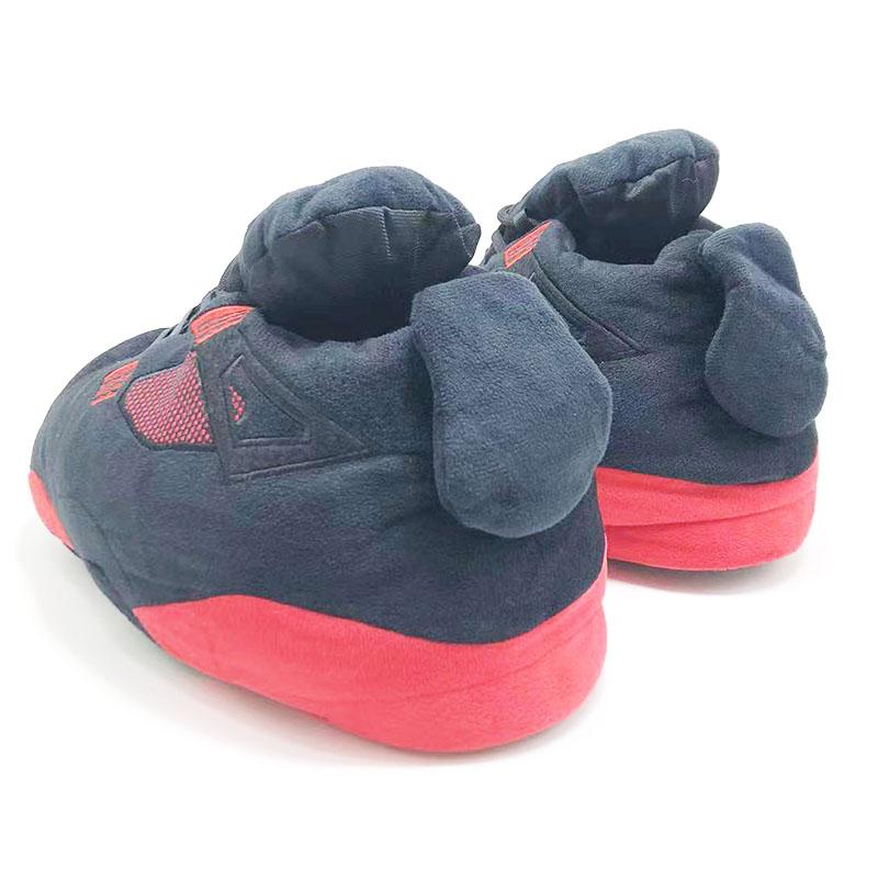 Slip Kickz  Slippers One Size Fits All ( UK 3 - 10.5 ) / Black & Red Black & Red Inspired Retro Jordan Novelty Sneaker Slippers