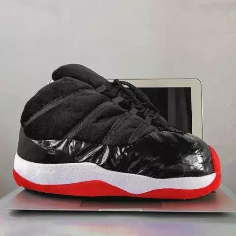 Slip Kickz  Slippers One Size Fits All (UK 3 - 10.5) / Black & White Black Inspired Jordan Novelty Sneaker Slippers