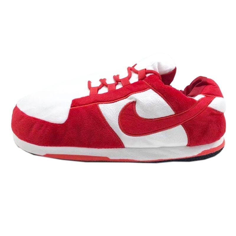 Slip Kickz Slippers One Size Fits All (UK 3 - 10.5) / Red Red & White Low Inspired Novelty Sneaker Slippers