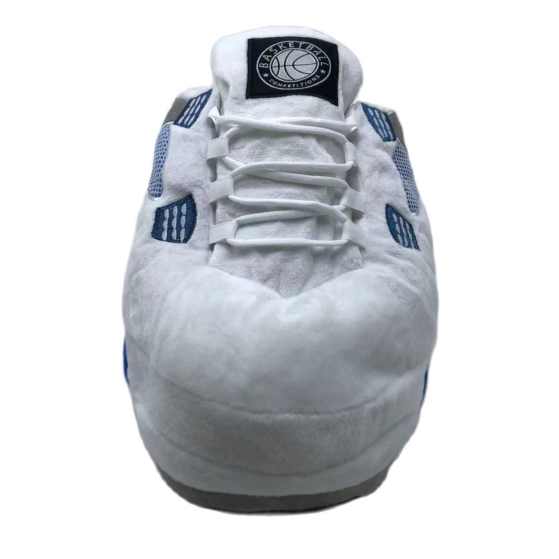 Slip Kickz  Slippers One Size Fits All ( UK 3 - 10.5 ) White and Blue Jordan 4 Novelty Sneaker Slippers
