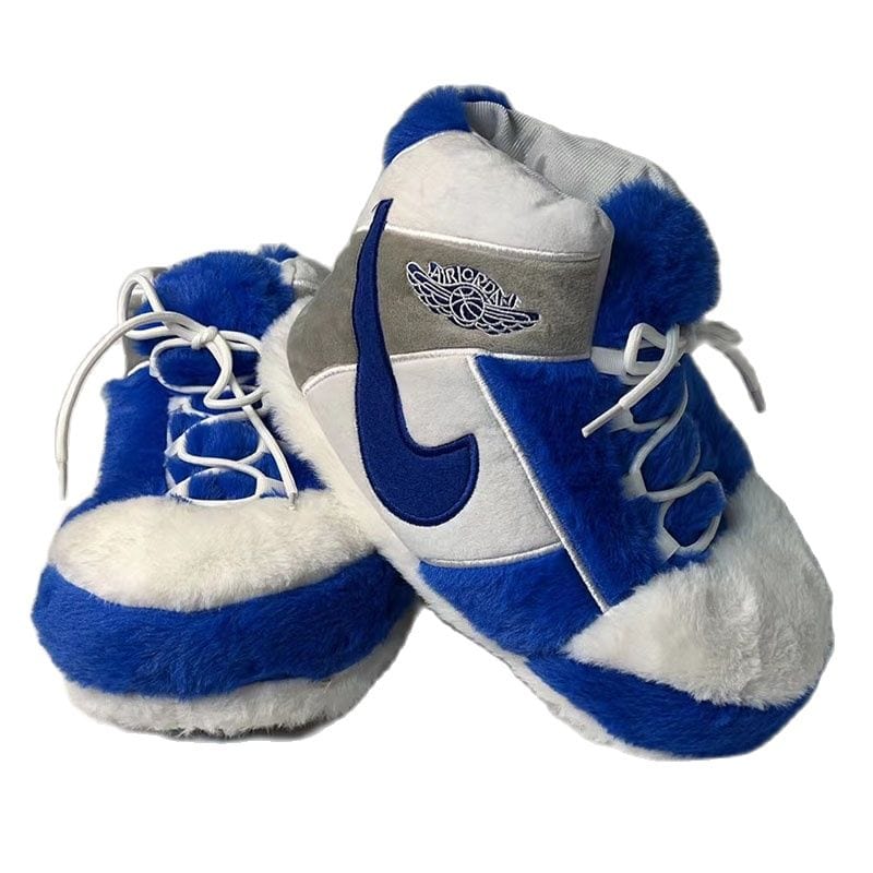 Slip Kickz Slippers One Size Fits All ( UK 3 - 10.5 ) / As Shown Blue Retro High Novelty Sneaker Slippers